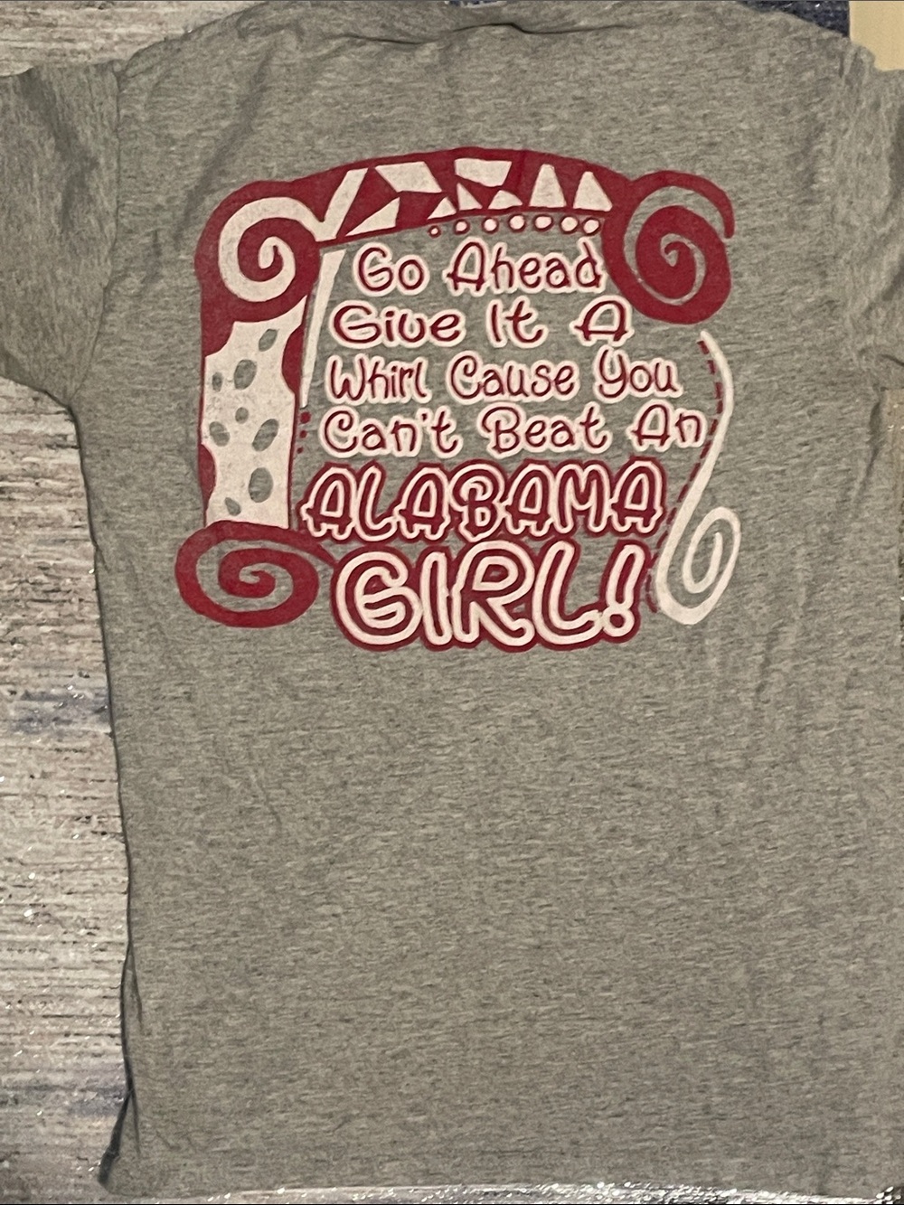 Size small juniors Alabama Girl Graphic Tee - Gray / Red
